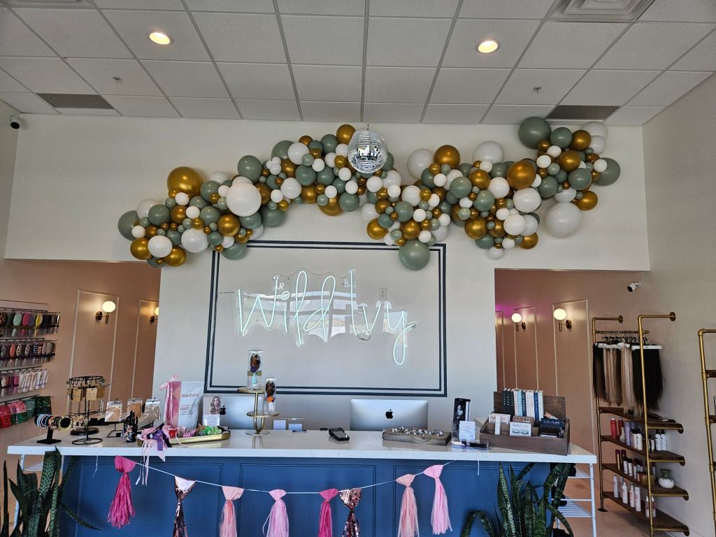 Green, Gold, White Balloon Wall Decor